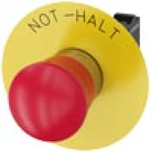 Emergency stop mushroom pushbutton 22 mm round metal high gloss red 1 N