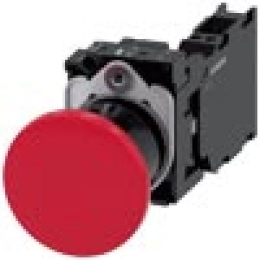 Mushroom pushbutton 22 mm round plastic red 1 NO  1 NC