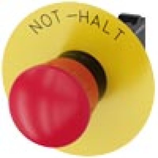 Emergency stop mushroom pushbutton 22 mm round plastic red 1 NC