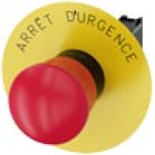 Emergency stop mushroom pushbutton 22 mm round plastic red 1 NC