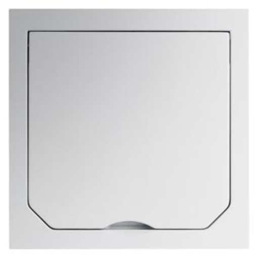 DELTA SCHUKO socket outlet with hinged lid made of diecast aluminum light gray