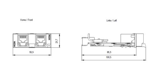 Media module MM9922CUC 2x 101001000 Mbps RJ45 with securing collar