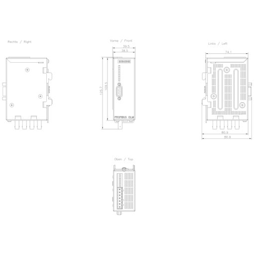 PROFIBUS OLMG111300 V40 Optical Link Module 1x RS485 1x BFOC glass FOC