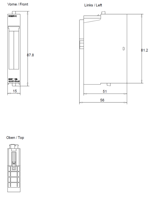 SIMATIC ET 200S Reserve module 15 mm PU 5