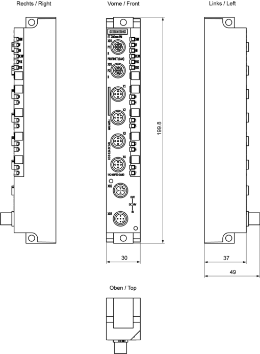 SIMATIC ET 200eco PN 8DQ 24 V DC05 A 4x M12