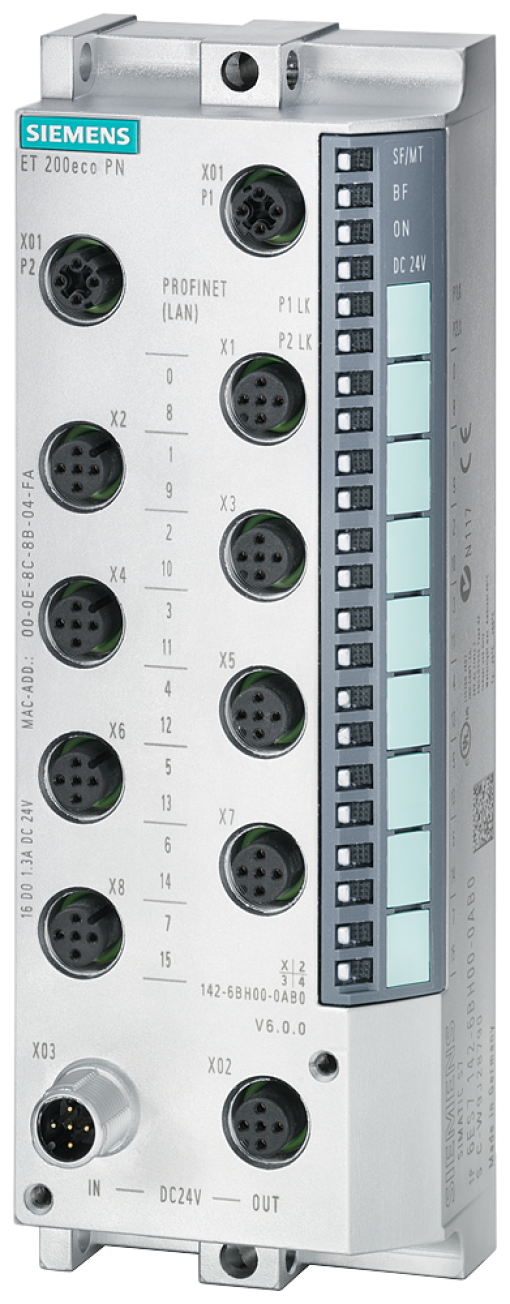 SIMATIC ET 200eco PN 8DI 24 V DC 8x M12