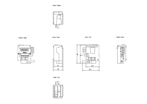 SIMATIC S71500 Connection plug For PS and PM PU 10