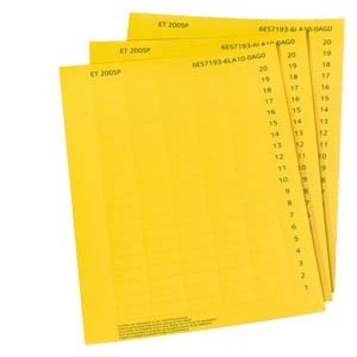 SIMATIC ET 200SP Labeling strips paper Yellow 10 DIN A4 sheets with 1 000 la