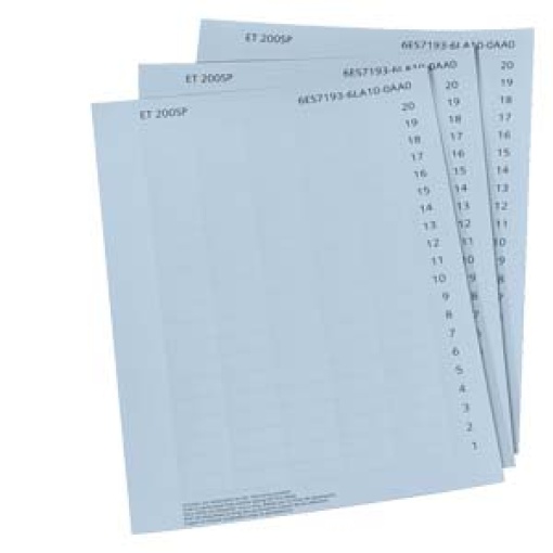 SIMATIC ET 200SP Labeling strips paper light gray 10 DIN A4 sheets with 1 00