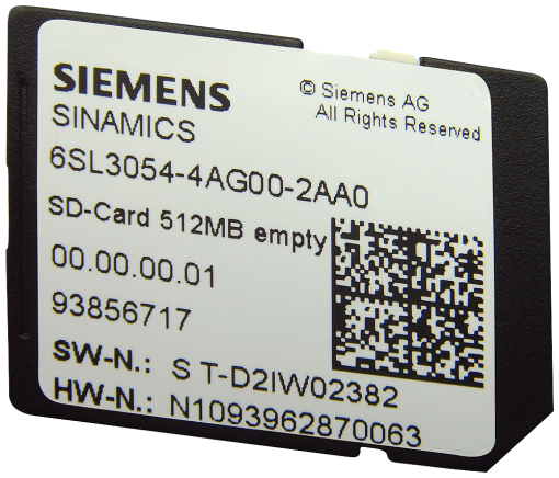spare part SINAMICS G120 SD card 512 MB including licensing Certificat