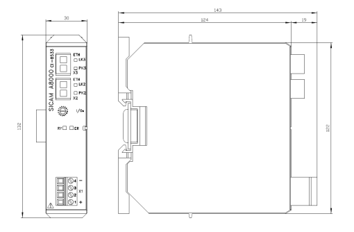 SICAM A8000 CI8533 is an Ethernet expansion module with two fibreoptic inte