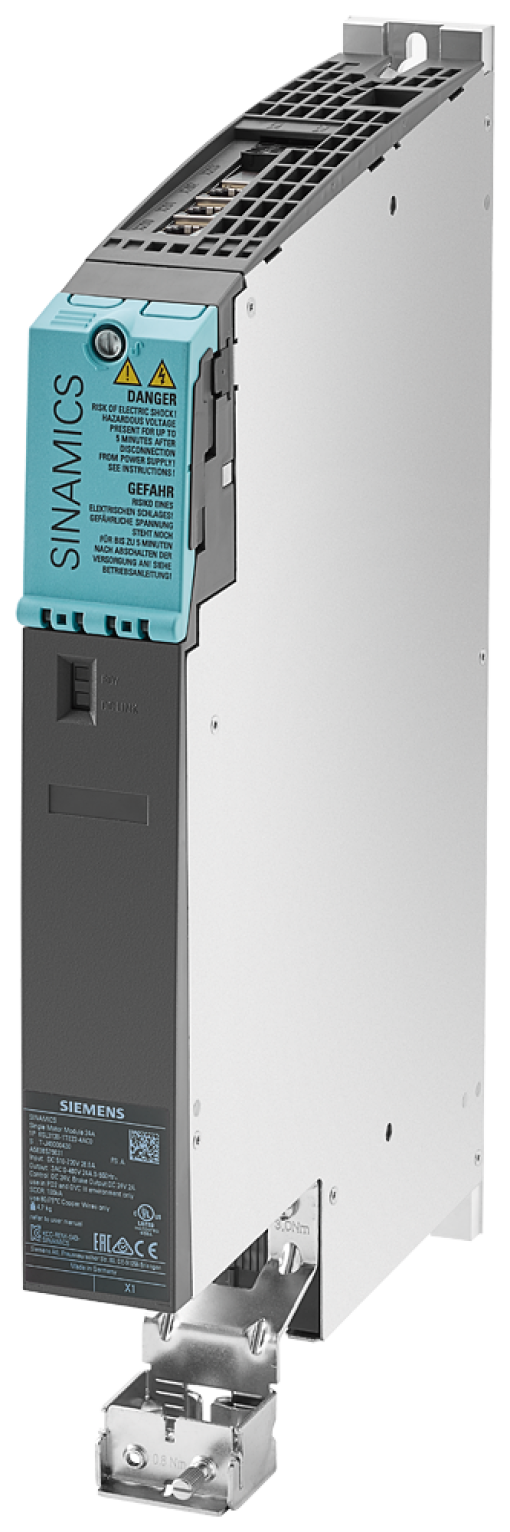 SINAMICS S120 SINGLE MOTOR MODULE INPUT DC 600V OUTPUT 3AC 400V 24A FRAME 