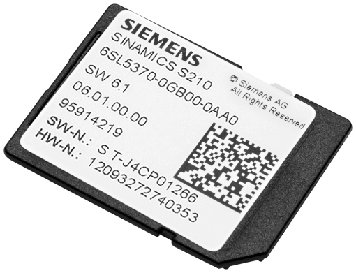 SINAMICS S210 SD card 8 GB incl licensing Certificate of License stored on