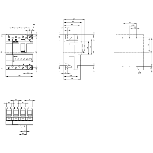 circuit breaker 3VA2 IEC frame 160 breaking capacity class L Icu150kA  415V