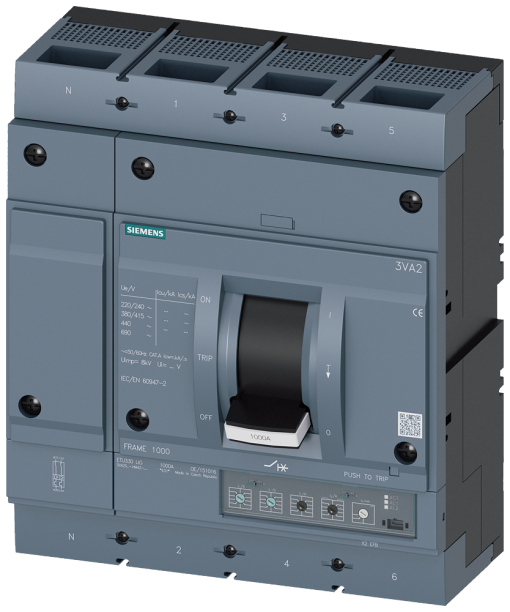 circuit breaker 3VA2 IEC frame 1000 breaking capacity class C Icu110kA  415