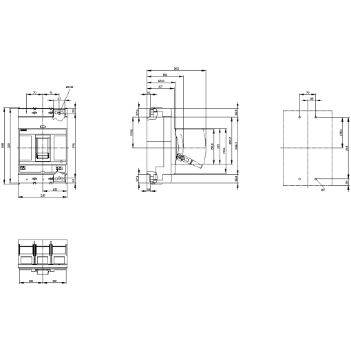 Circuit breaker 3VA1 IEC frame 1000 breaking capacity class C Icu110kA  415V