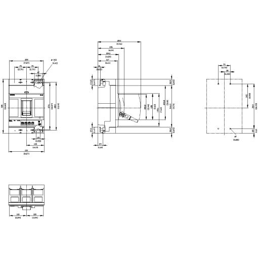 circuit breaker 3VA2 IEC frame 1000 breaking capacity class M Icu55kA  415V