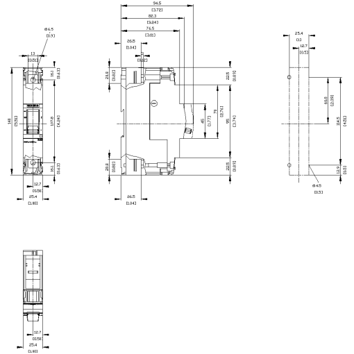Circuit breaker 3VA5 UL frame 125 breaking capacity class M 35 kA  277 V 1pole
