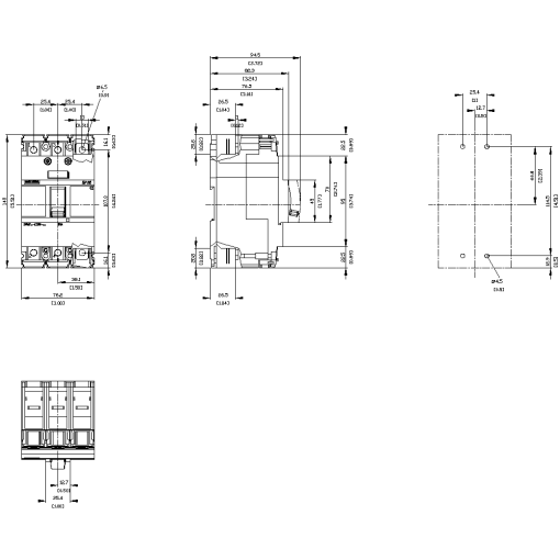 Circuit breaker 3VA5 UL frame 125 breaking capacity class S 25 kA  480 V 3pole