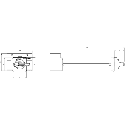 Doorcoupling rotary operating mechanism standard rigid without tolerance co