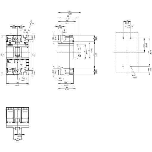 Circuit breaker 3VA5 UL frame 250 breaking capacity class H 65 kA  480 V 2pole