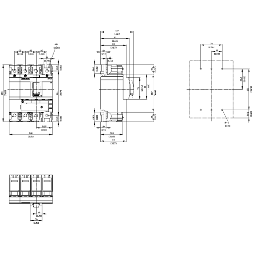 Circuit breaker 3VA5 UL frame 250 breaking capacity class C 100 kA  480 V 4