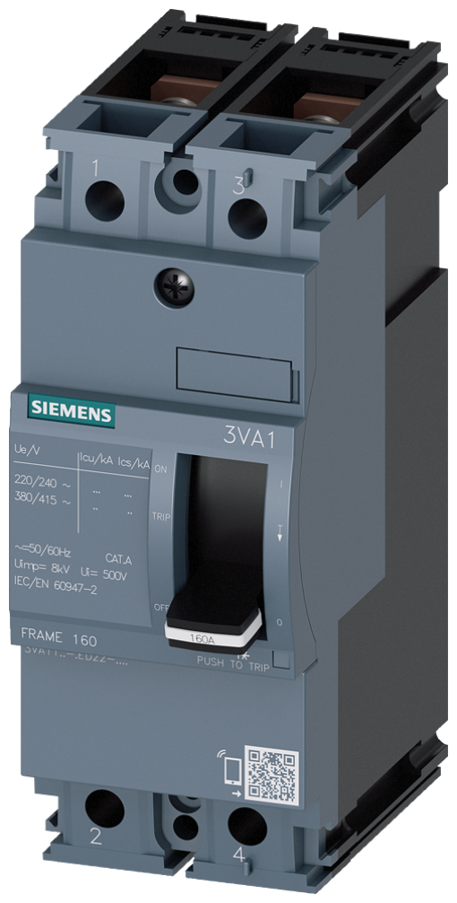 Circuit breaker 3VA1 IEC frame 160 breaking capacity class M Icu55kA  415V