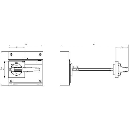 Doorcoupling rotary operating mechanism standard rigid without tolerance co