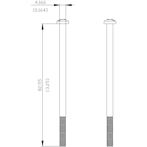 mounting screw kit comprises 4 screws and nuts inch thread No 832 UNC x 3 