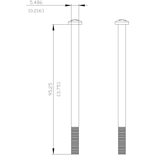 mounting screw kit comprises 4 screws and nuts inch thread No 832 UNC x 3 
