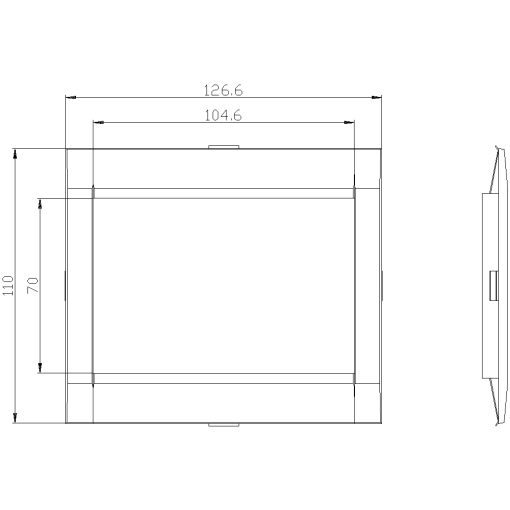 Cover frame 1046x 707 mm WxH accessory for circuit breaker 3pole