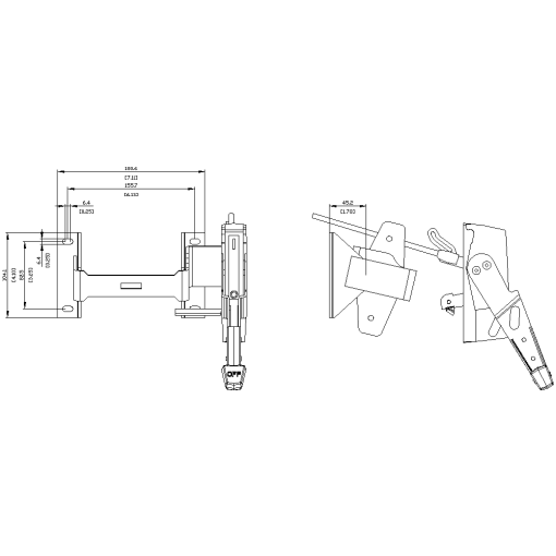 Variable depth flange mounted operator complete kit handle steel for 3VA5 250