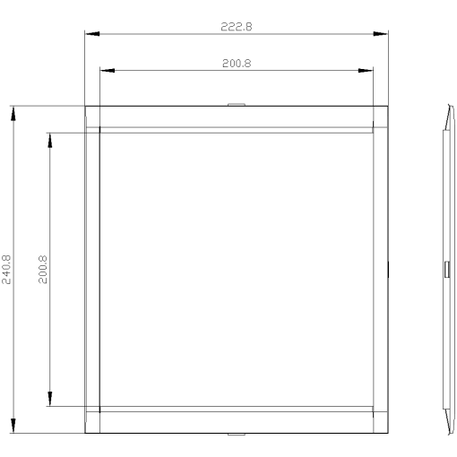 Cover frame 2003 x 2008 mm W x H accessory for front mounted rotary oper