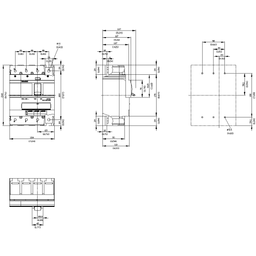 Circuit breaker 3VA5 UL frame 600 breaking capacity class H 65 kA  480 V 4pole