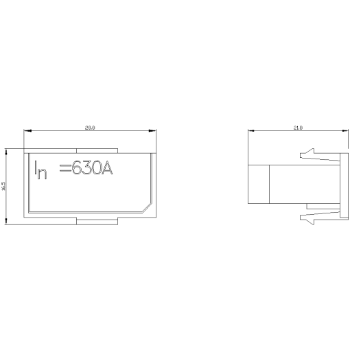 Rating plug 630 A RC for external residual current measurement