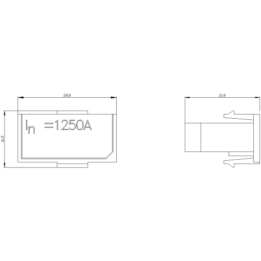 Rating plug 1250 A RC for external residual current measurement