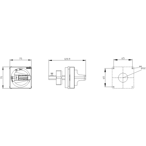 Handle with masking plate EMERGENCY STOP with tolerance compensation accesso
