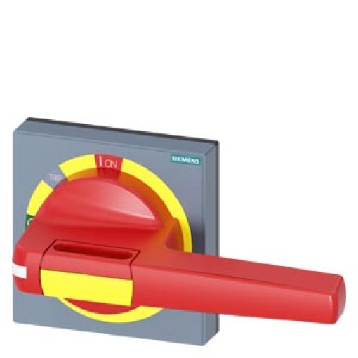 Handle with masking plate EMERGENCY STOP without tolerance compensation, acce...