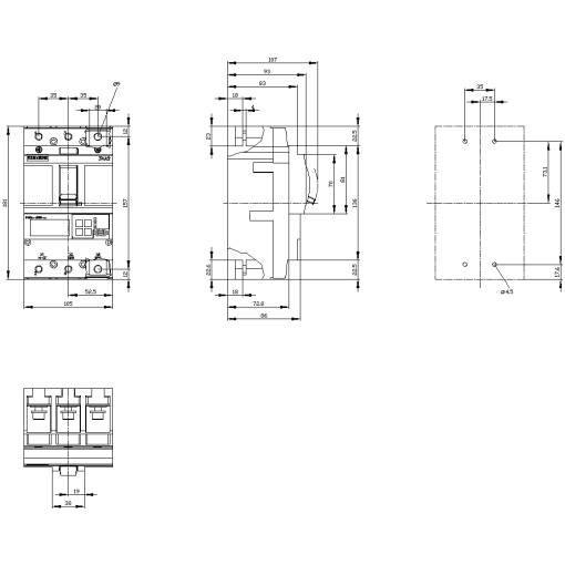 circuit breaker 3VA2 IEC frame 160 breaking capacity class  E Icu200 kA  41