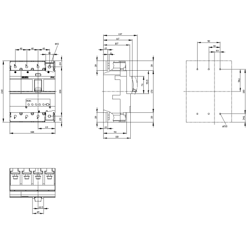 circuit breaker 3VA2 IEC frame 630 breaking capacity class E Icu200 kA  415