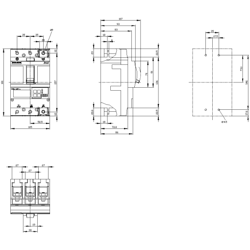 circuit breaker 3VA2 IEC frame 160 breaking capacity class  E Icu200 kA  41