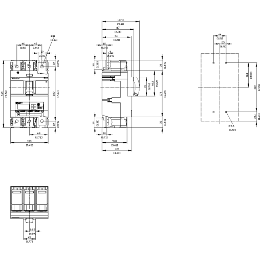 Circuit breaker 3VA6 UL frame 400 breaking capacity class E 200kA  480V
