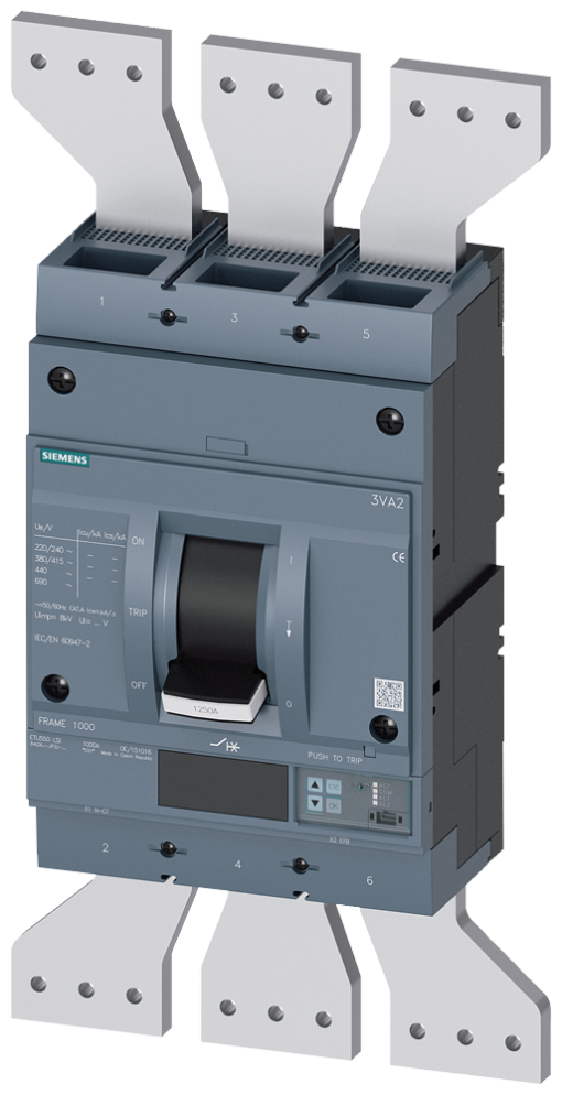 circuit breaker 3VA2 IEC frame 1250 breaking capacity class  M Icu55kA  415