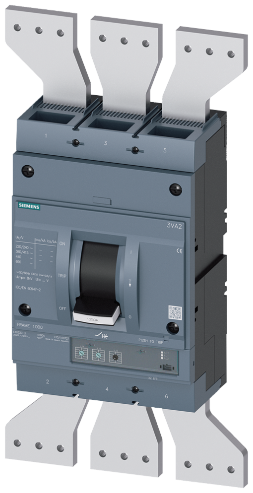 circuit breaker 3VA2 IEC frame 1250 breaking capacity class  M Icu55kA  415