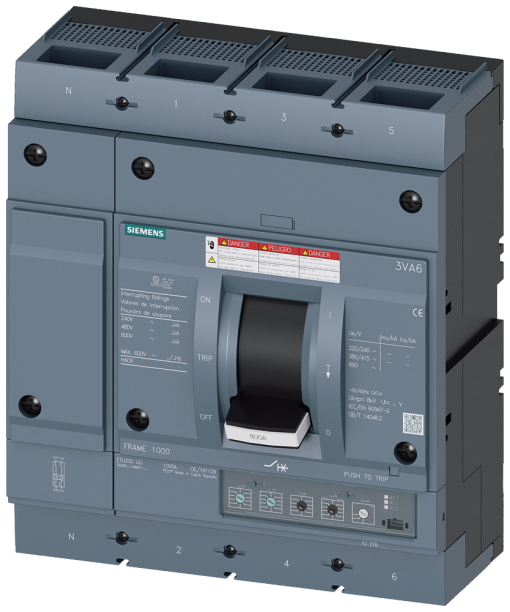 Circuit breaker 3VA6 UL frame 800 breaking capacity class C 100kA  480V 4