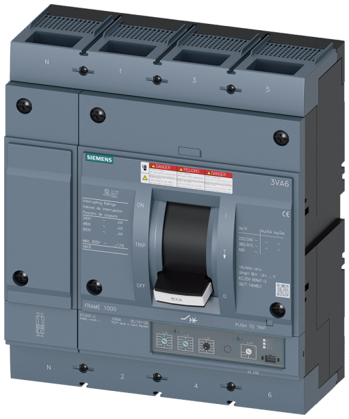 Circuit breaker 3VA6 UL frame 800 breaking capacity class C 100kA  480V 4