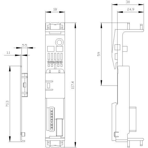 Device termination connector ASi SlimLine Compact 175 connection of UASI a