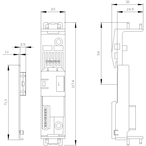 Device termination connector ASi SlimLine Compact 225 connection of UASI a