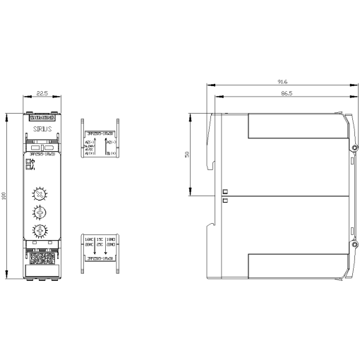 Timing relay 2 W 13 functions 7 time ranges 005 s100 h with LED