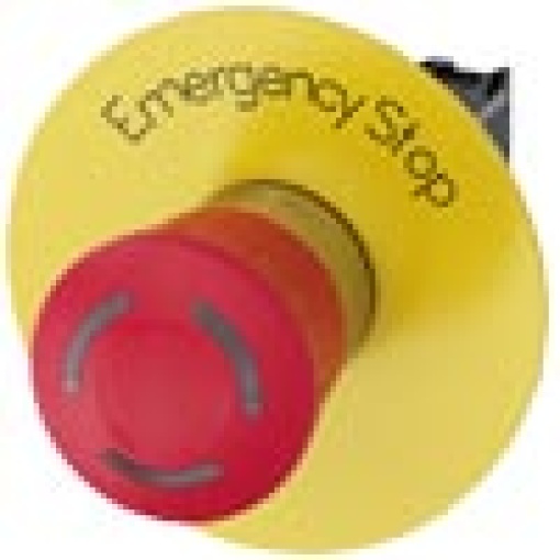 EMERGENCY STOP mushroom pushbutton illuminable 22 mm round metal high gl